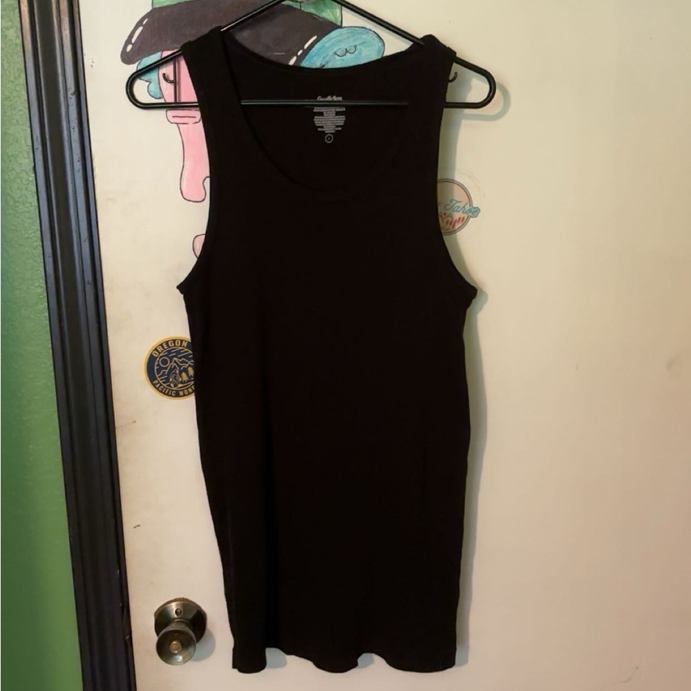 Large Black Wife Beater Tank Top